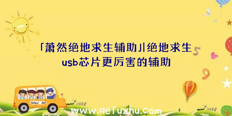 「萧然绝地求生辅助」|绝地求生usb芯片更厉害的辅助